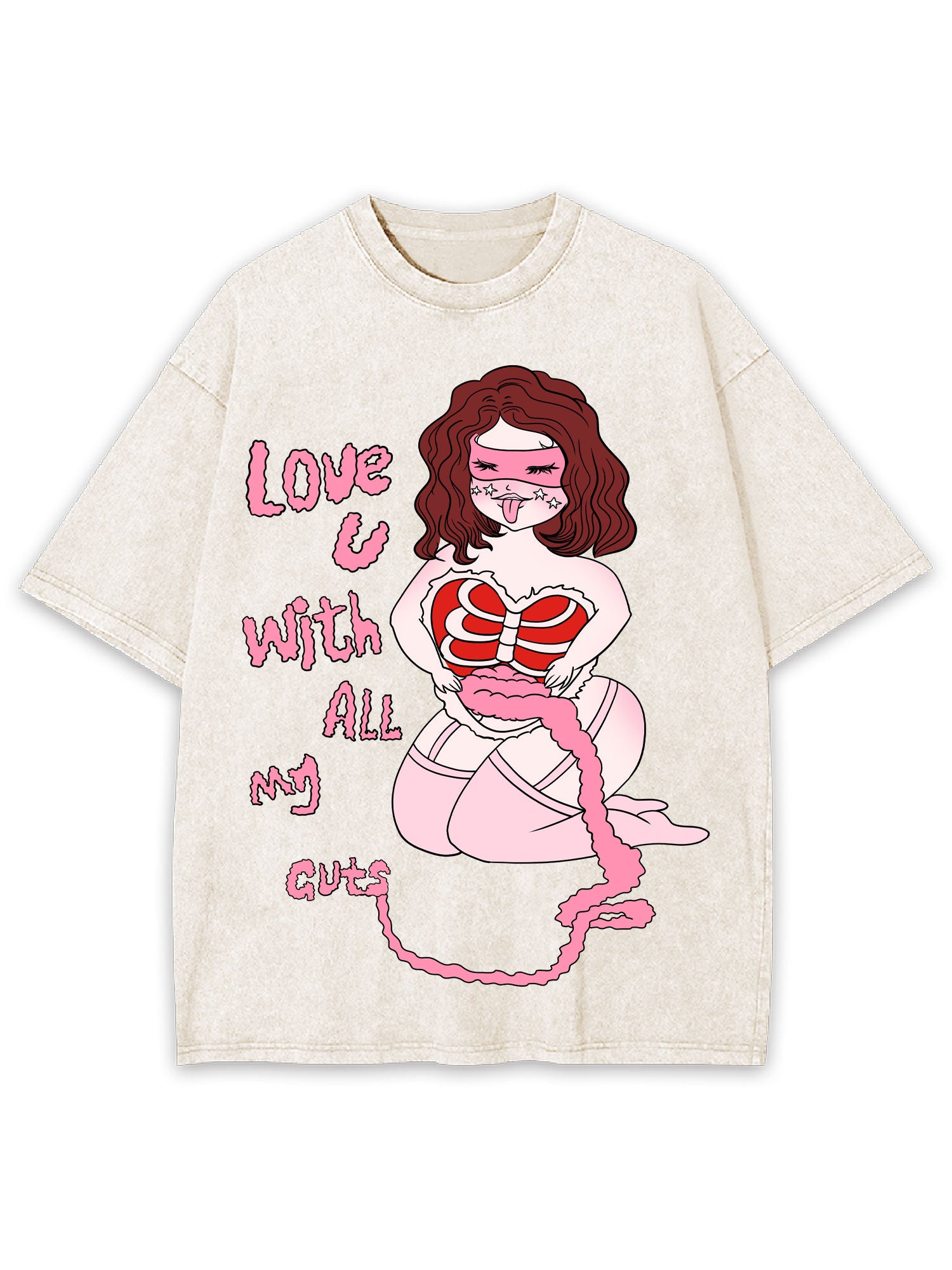 Love You With All My Guts Washed Tshirt