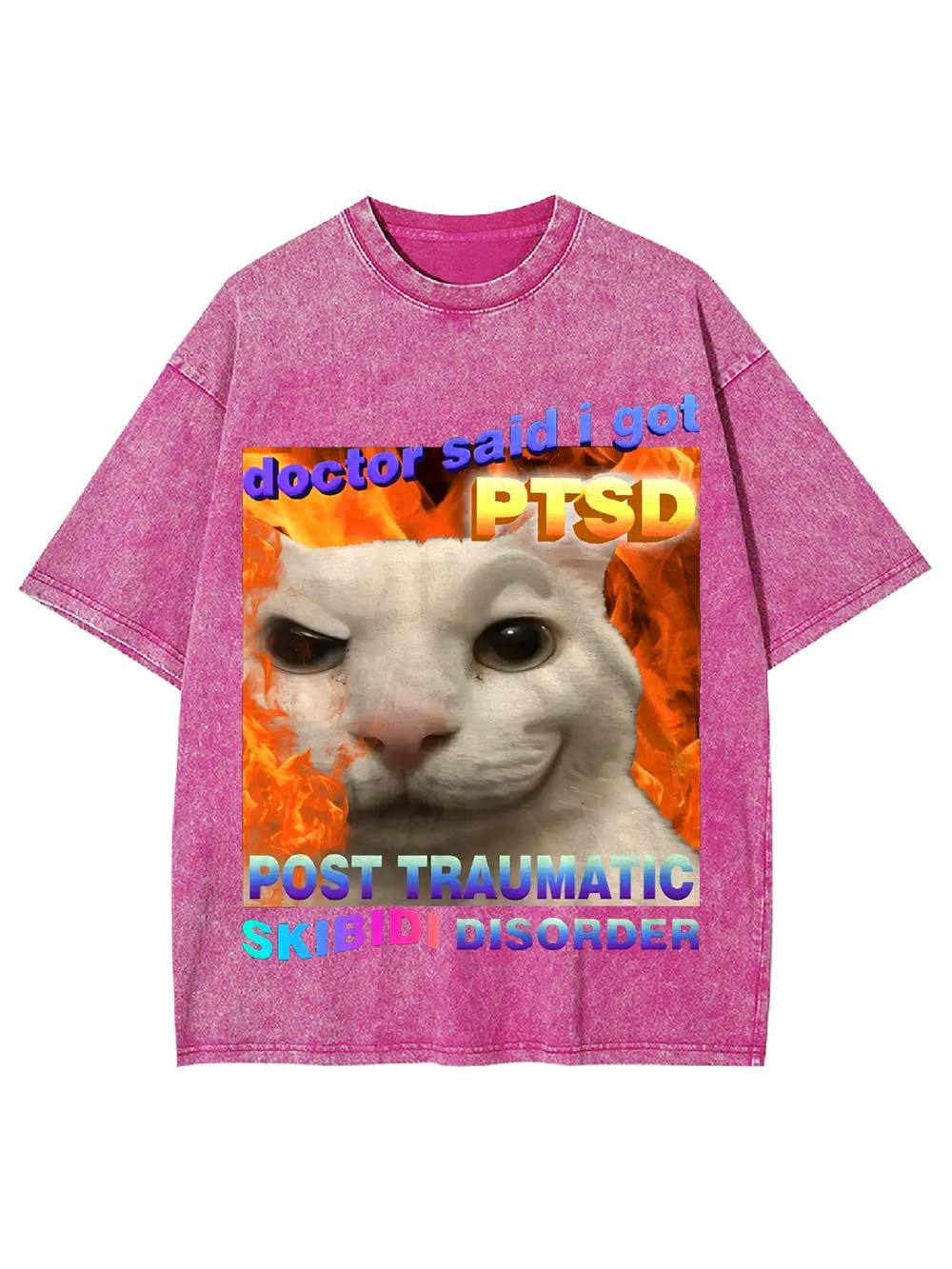 Post Traumatic Skibidi Disorder Washed Tshirt