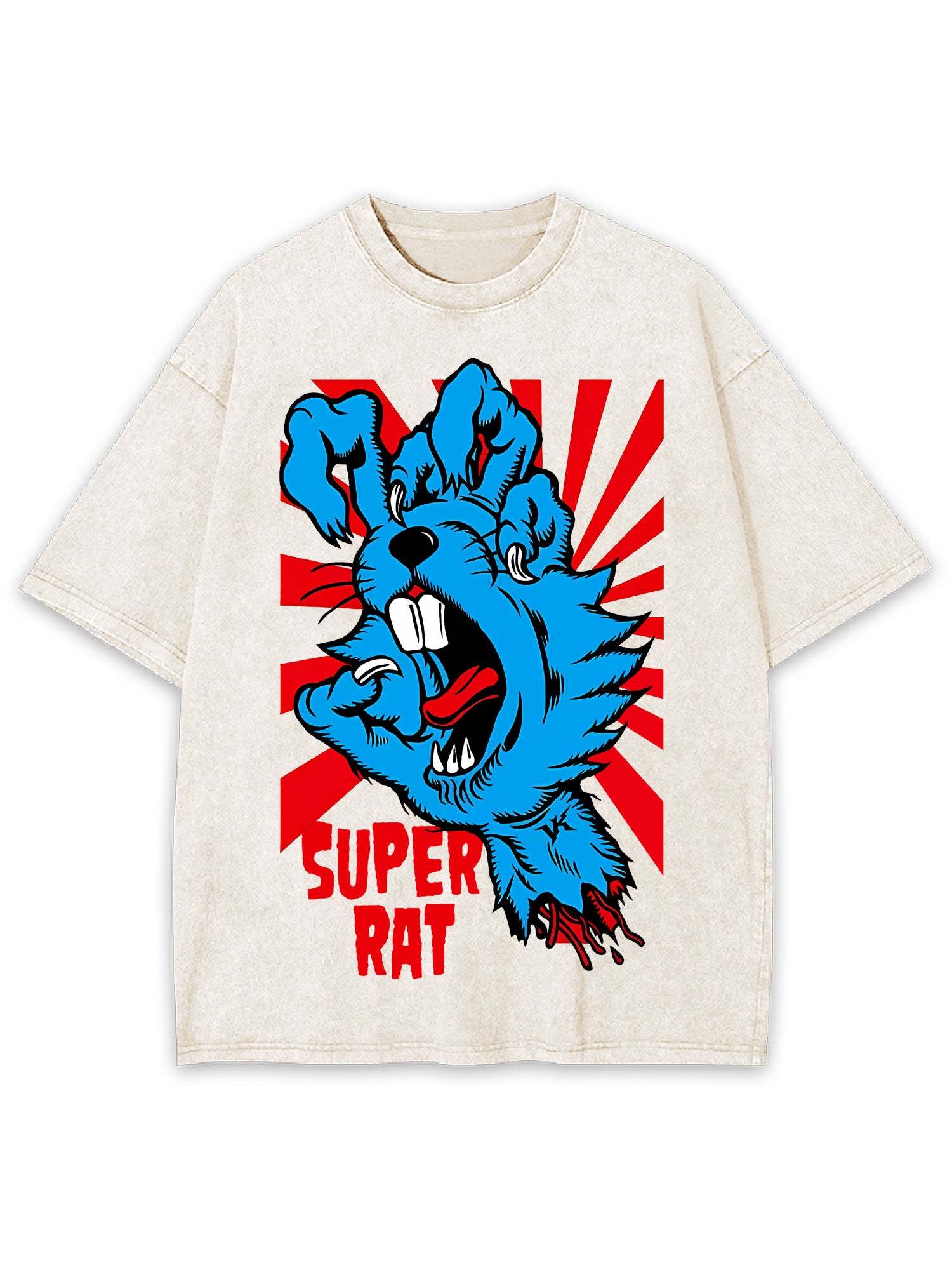 Super Rat Washed Tshirt-ClassyOutlaw Sale