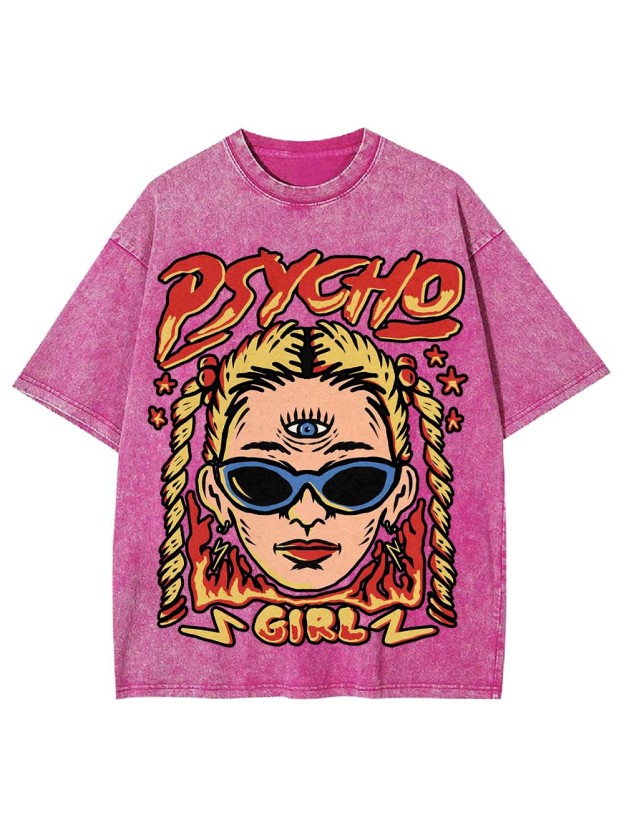 PSYCHO GIRL WASHED TSHIRT
