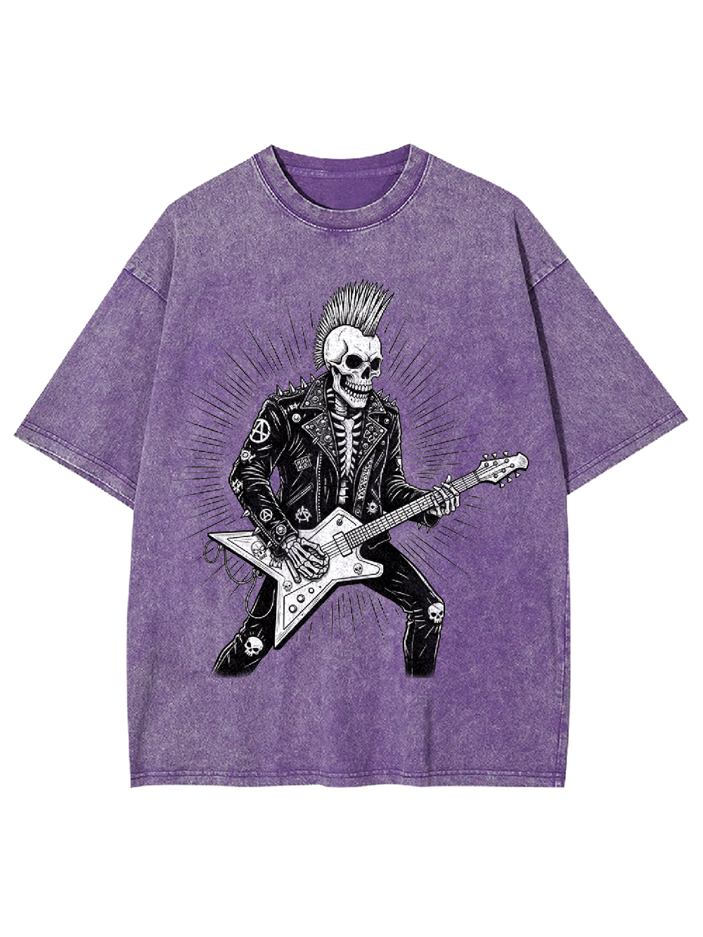 Punk Skull Guitarist Washed Tshirt