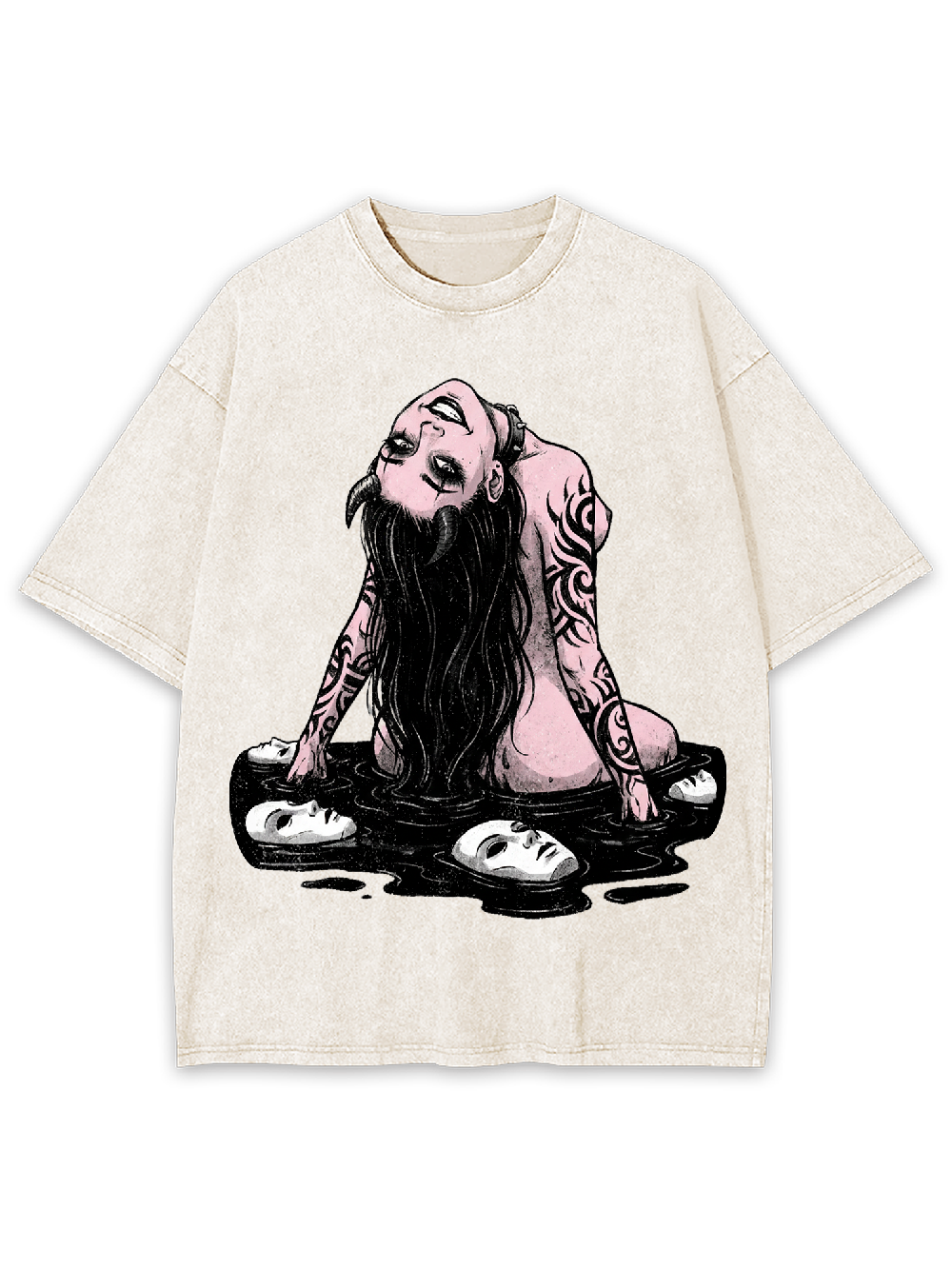 Long-haired girl with desires Washed Tshirt