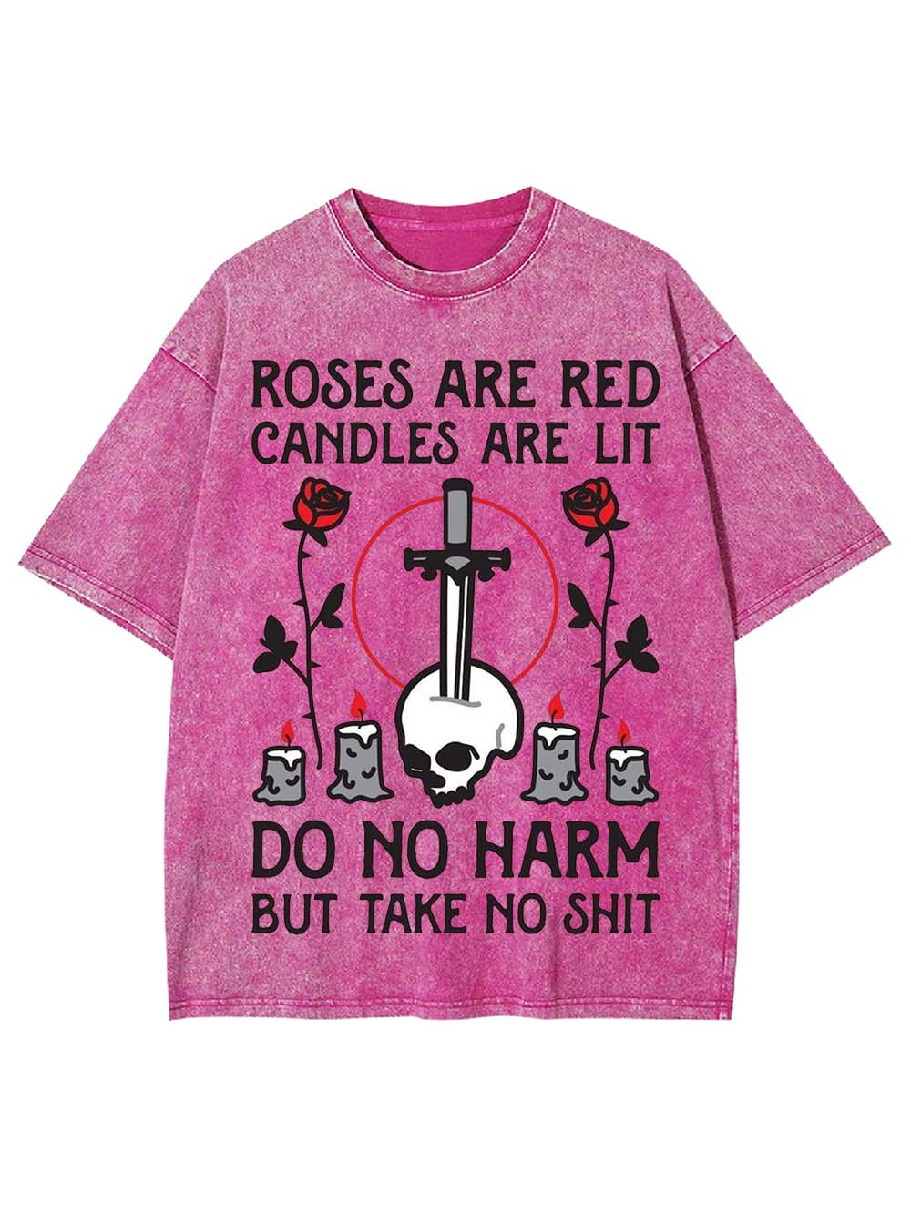 ROSES ARE RED, CANDLES ARE LIT WASHED TSHIRT
