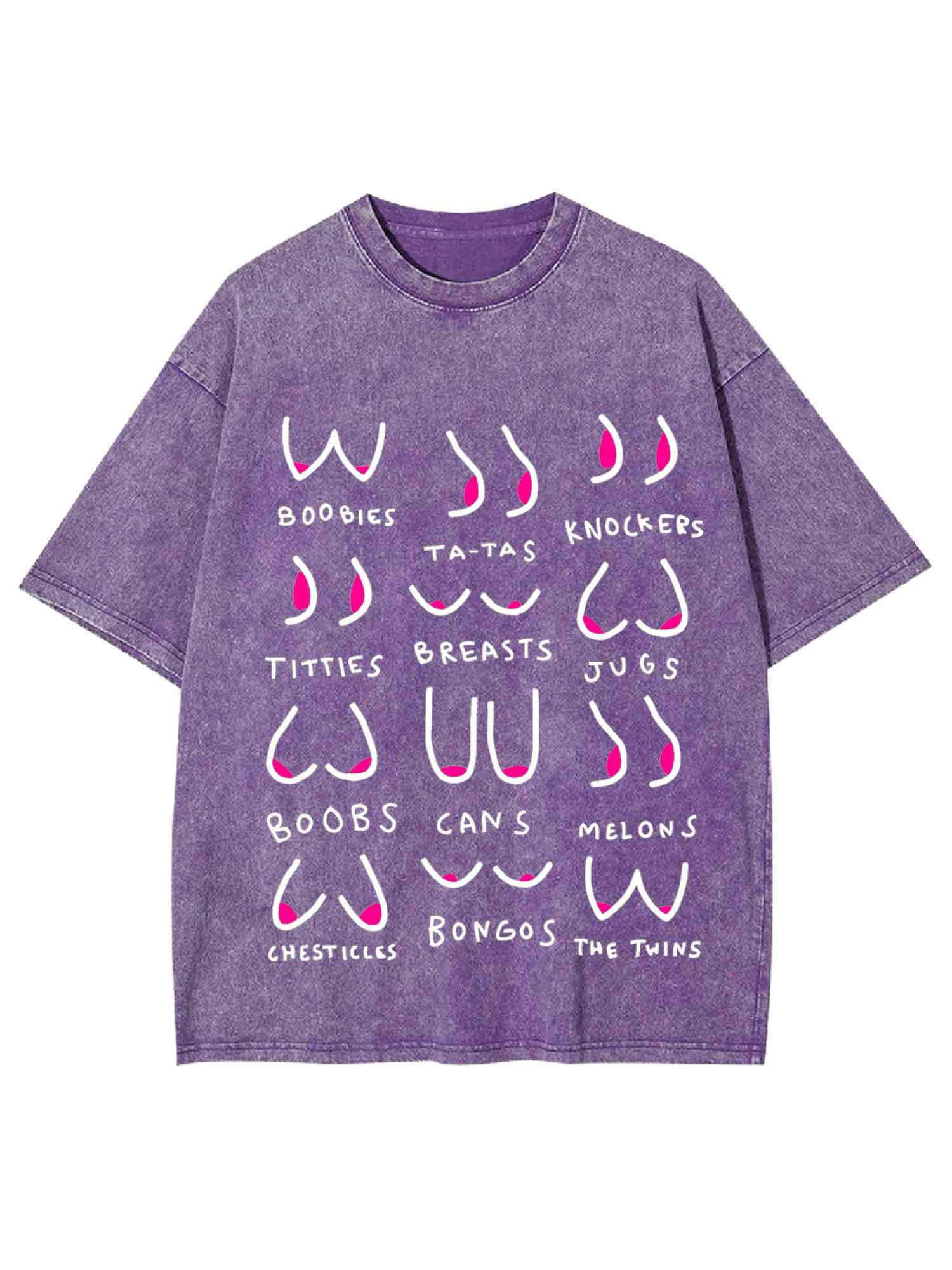 Breasts Slang Washed Tshirt