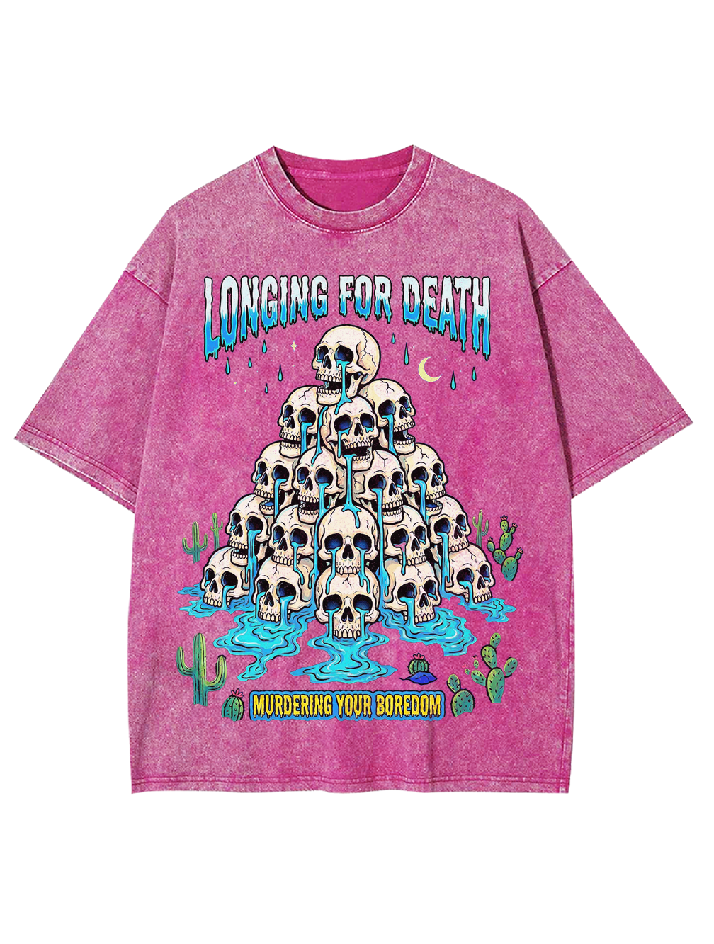 Longing for death Murdering your boredom Washed Tshirt