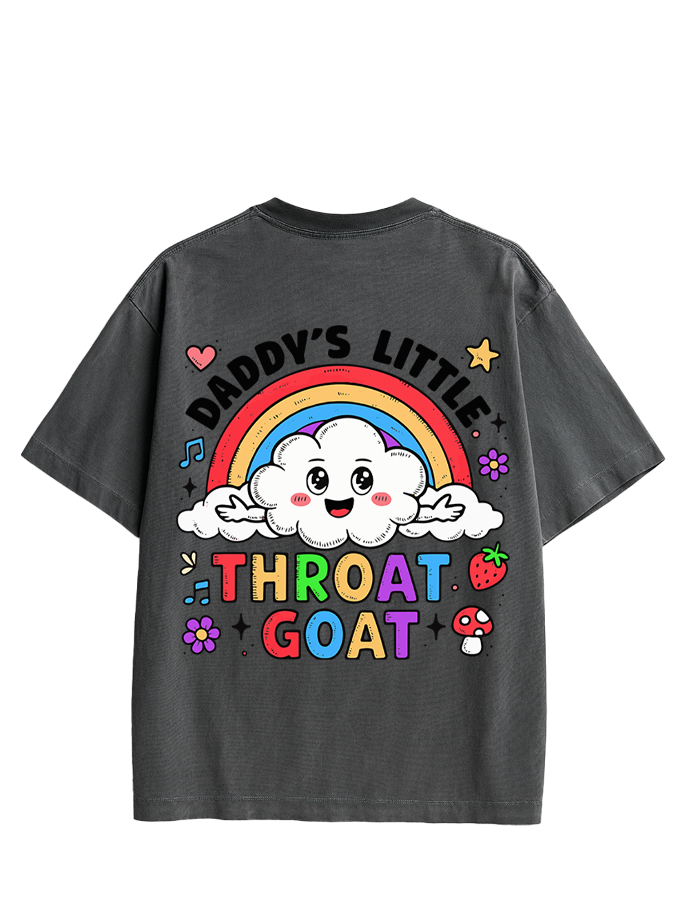 Rainbow Rebel Double Sided Print Washed TShirt