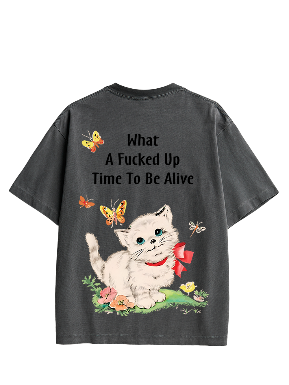 Cute Crisis Double Sided Print Washed TShirt