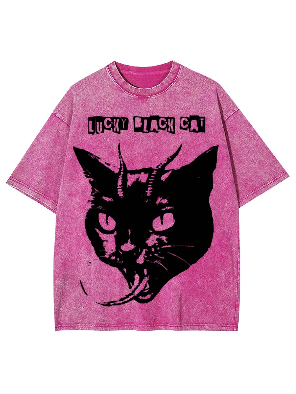 LUCKY BLACK CAT WASHED TSHIRT