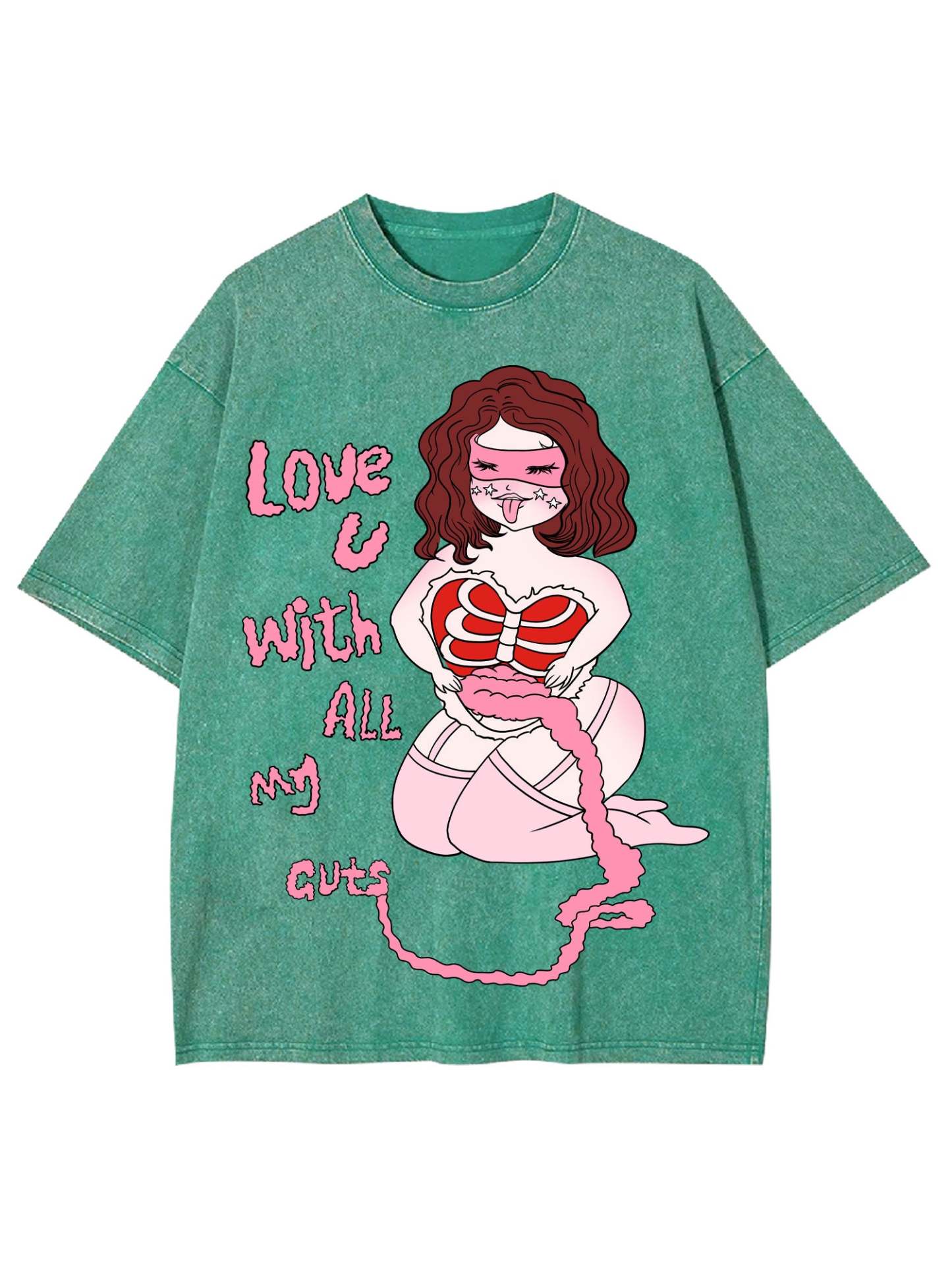 Love You With All My Guts Washed Tshirt