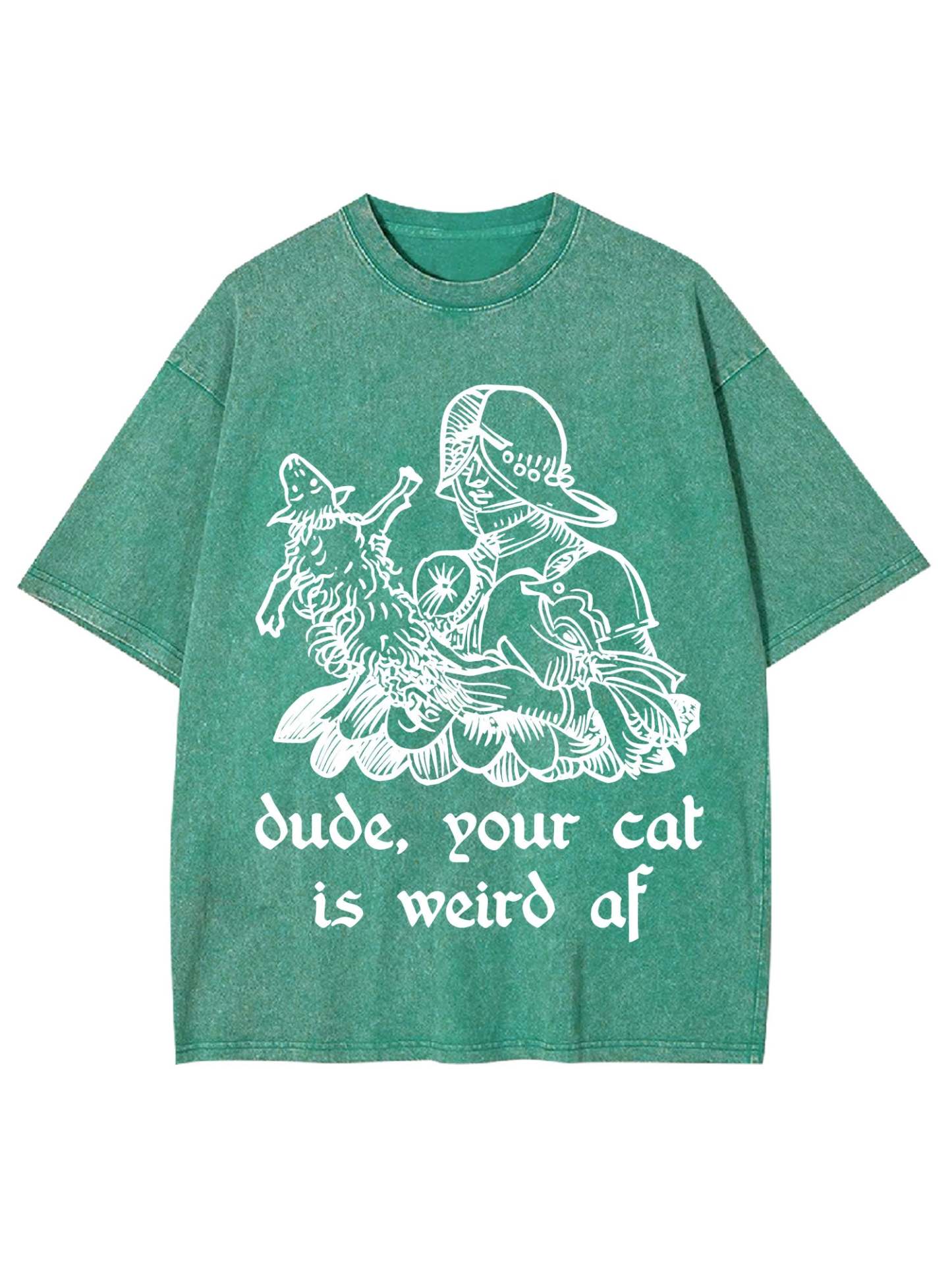 Dude, Your Cat Is Weird Af Washed Tshirt