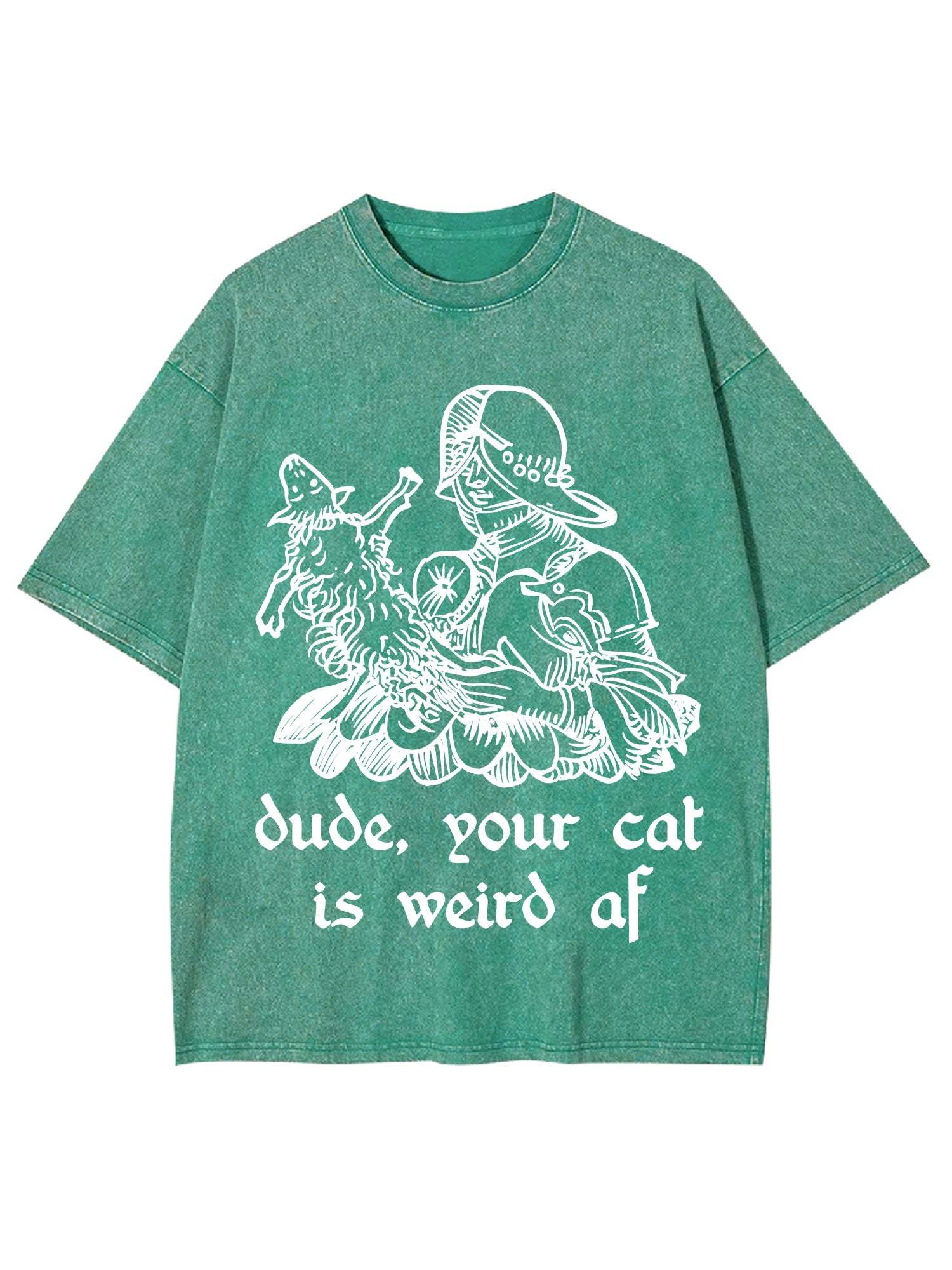 Dude, Your Cat Is Weird Af Washed Tshirt