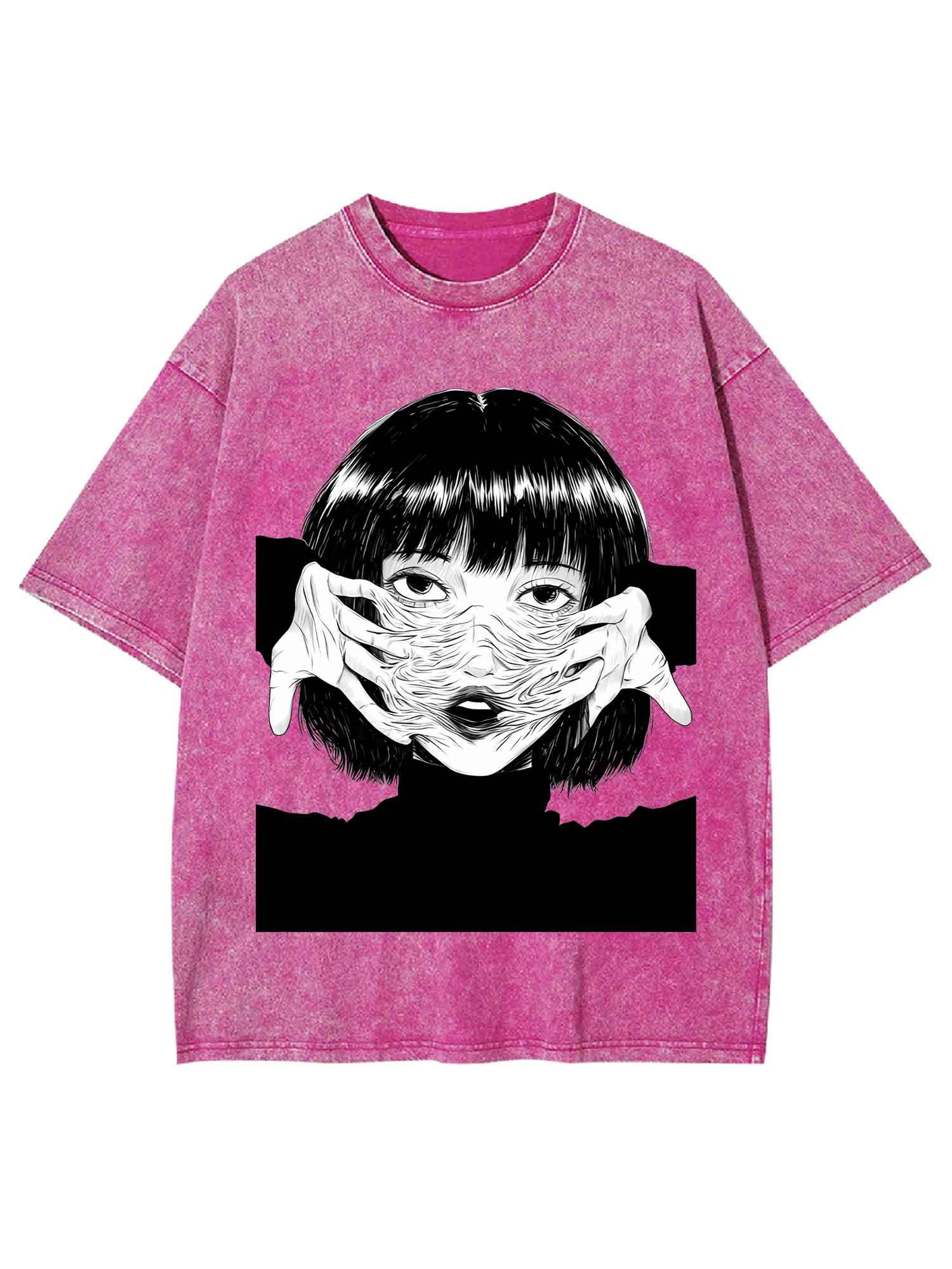 Human Skin Mask Washed Tshirt