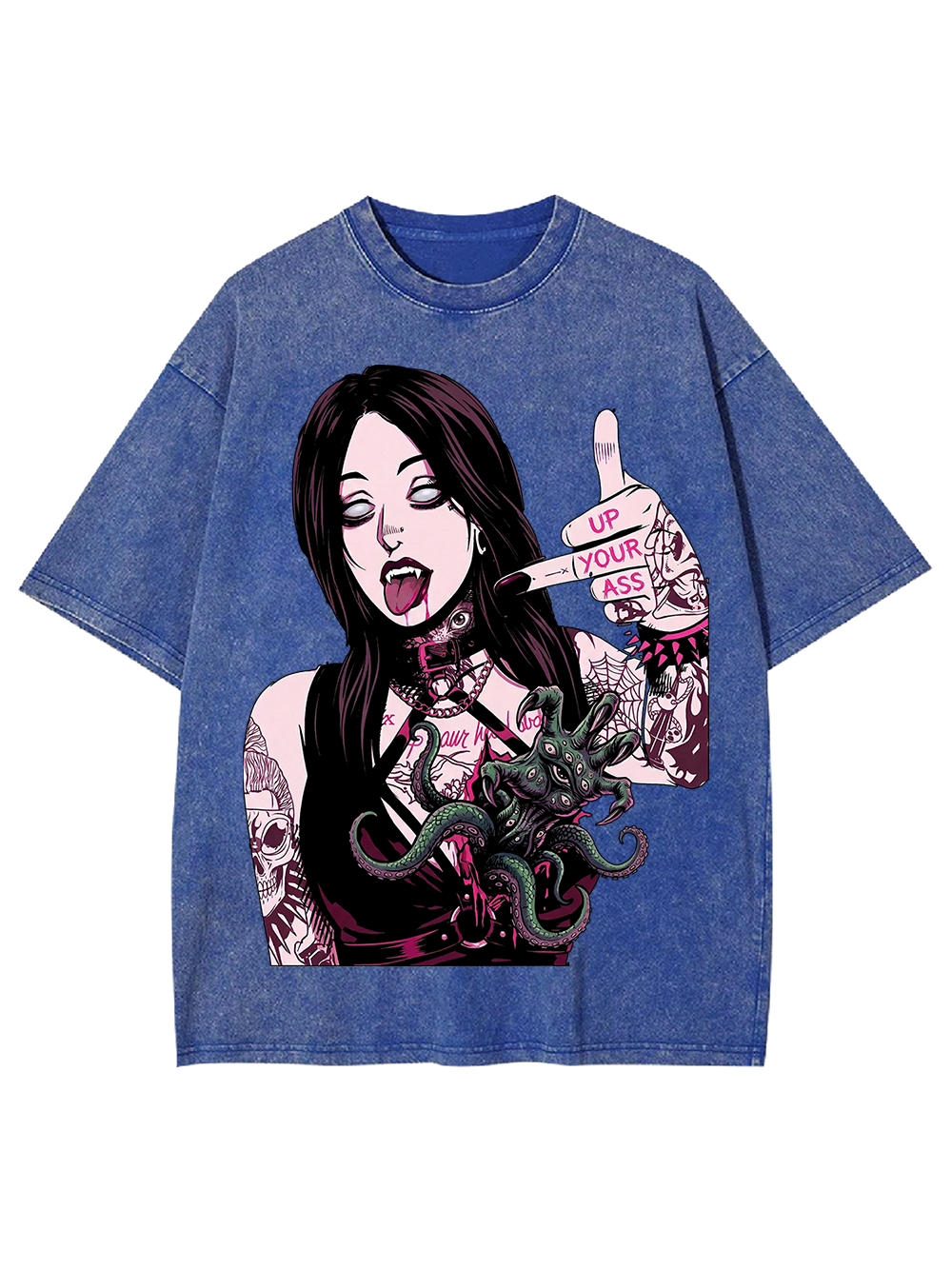 Octo Kiss – Darkcore Bad Attitude Washed Tshirt