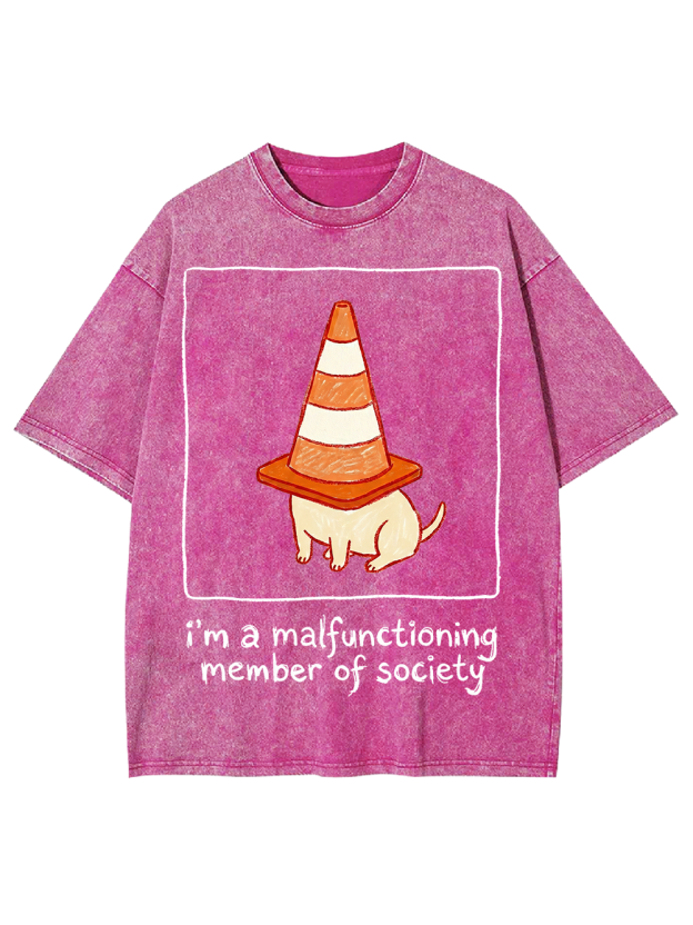 i’m a malfunctioning member of society Washed Tshirt