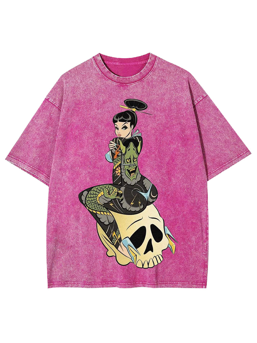 Tattoo And Skull Washed Tshirt