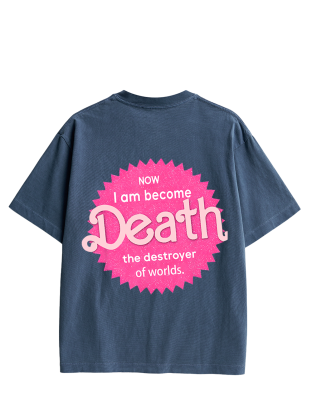 Sparkly Harbinger of Death Double Sided Print Washed TShirt