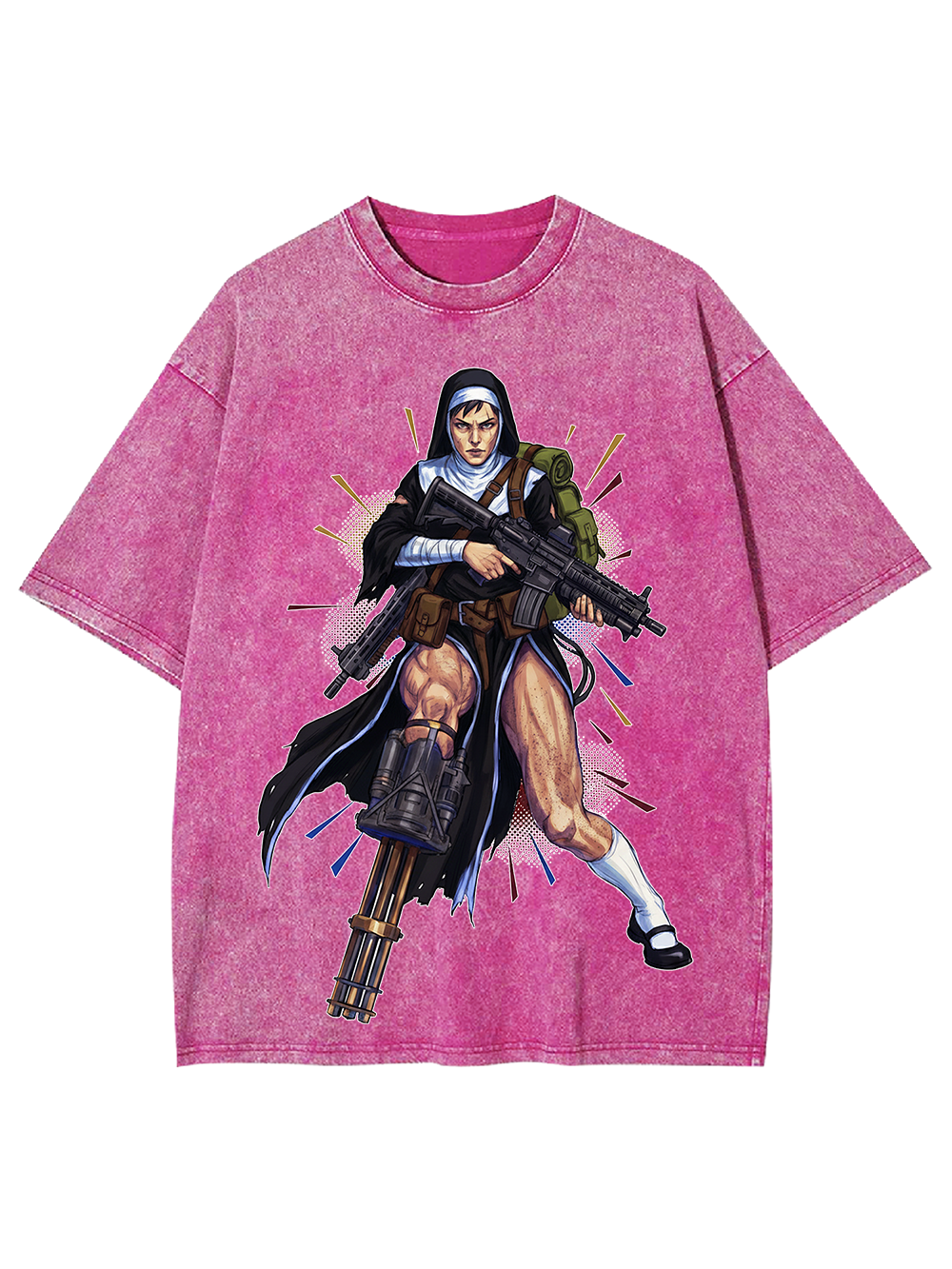 Armed Nun Cyber Washed Tshirt