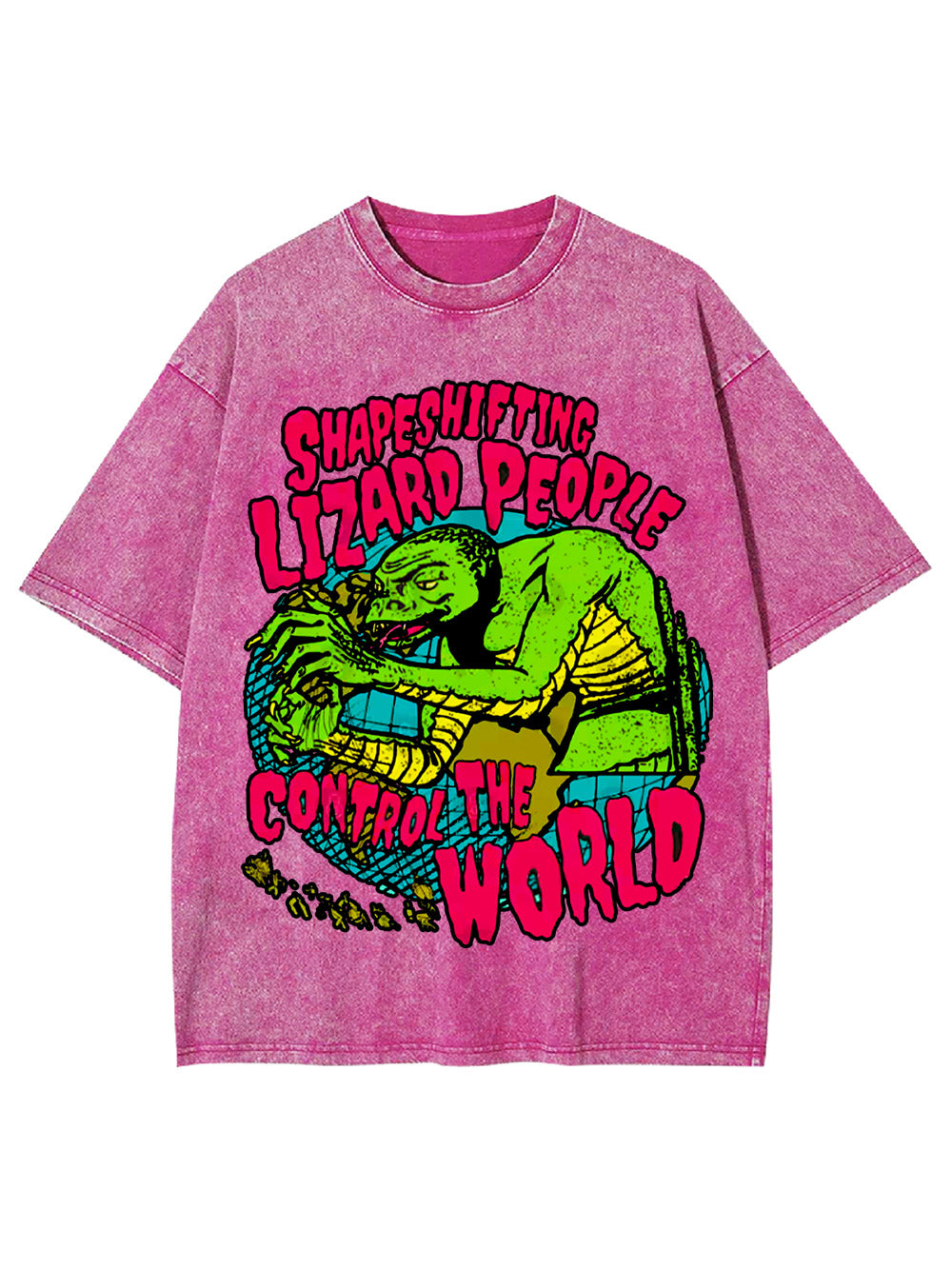 Reptilian Masters Of The World Washed Tshirt