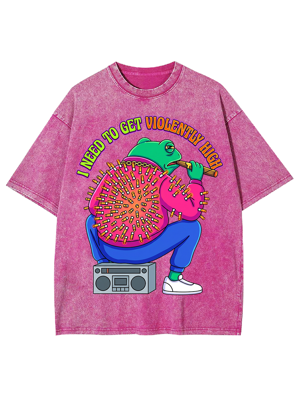 I NEED TO GET VIOLENTLY HIGH Washed Tshirt