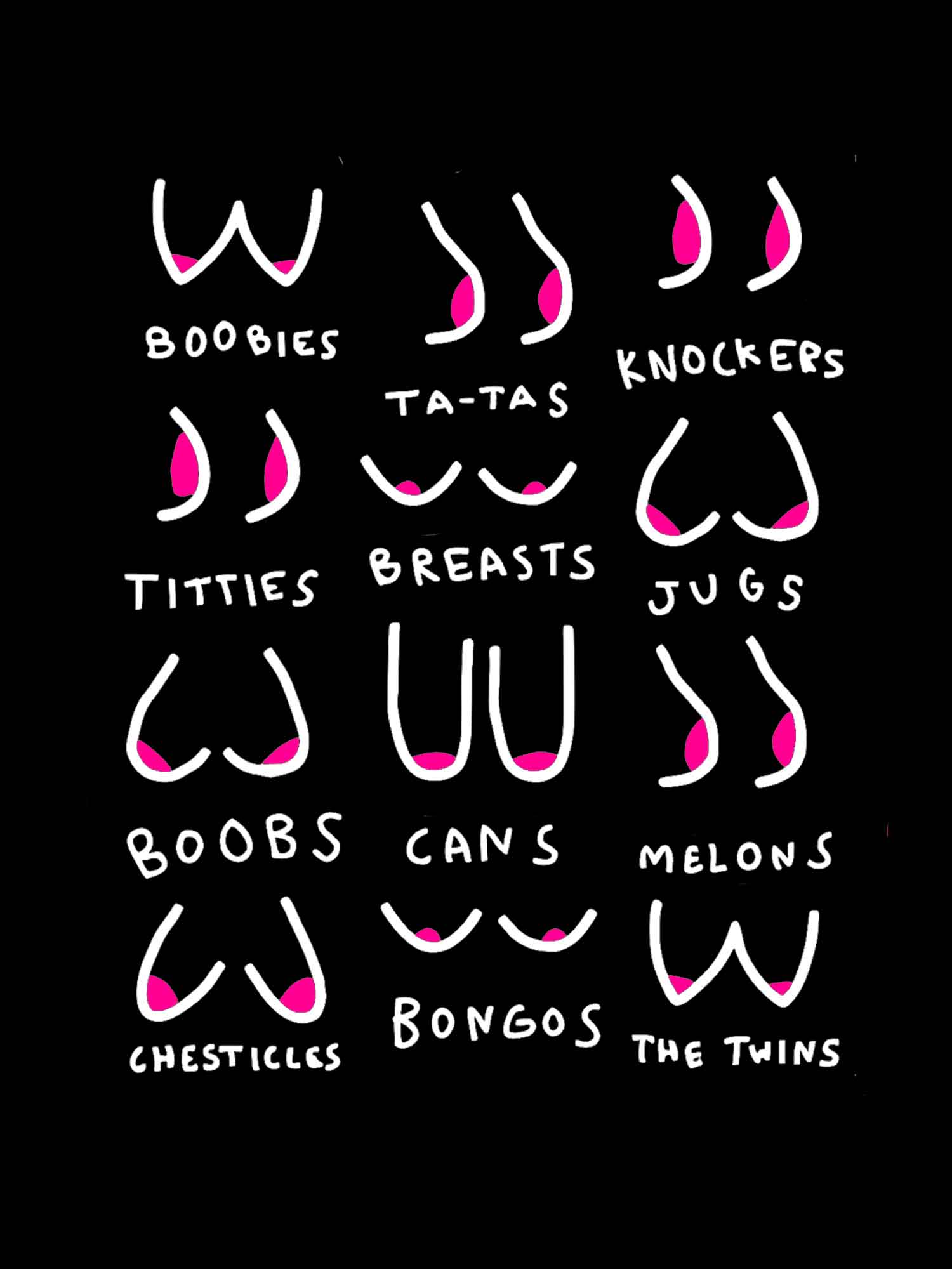 Breasts Slang Washed Tshirt