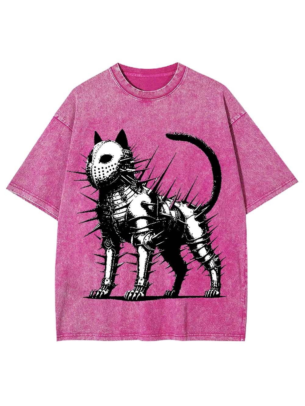Armored Spiked Cat Washed Tshirt