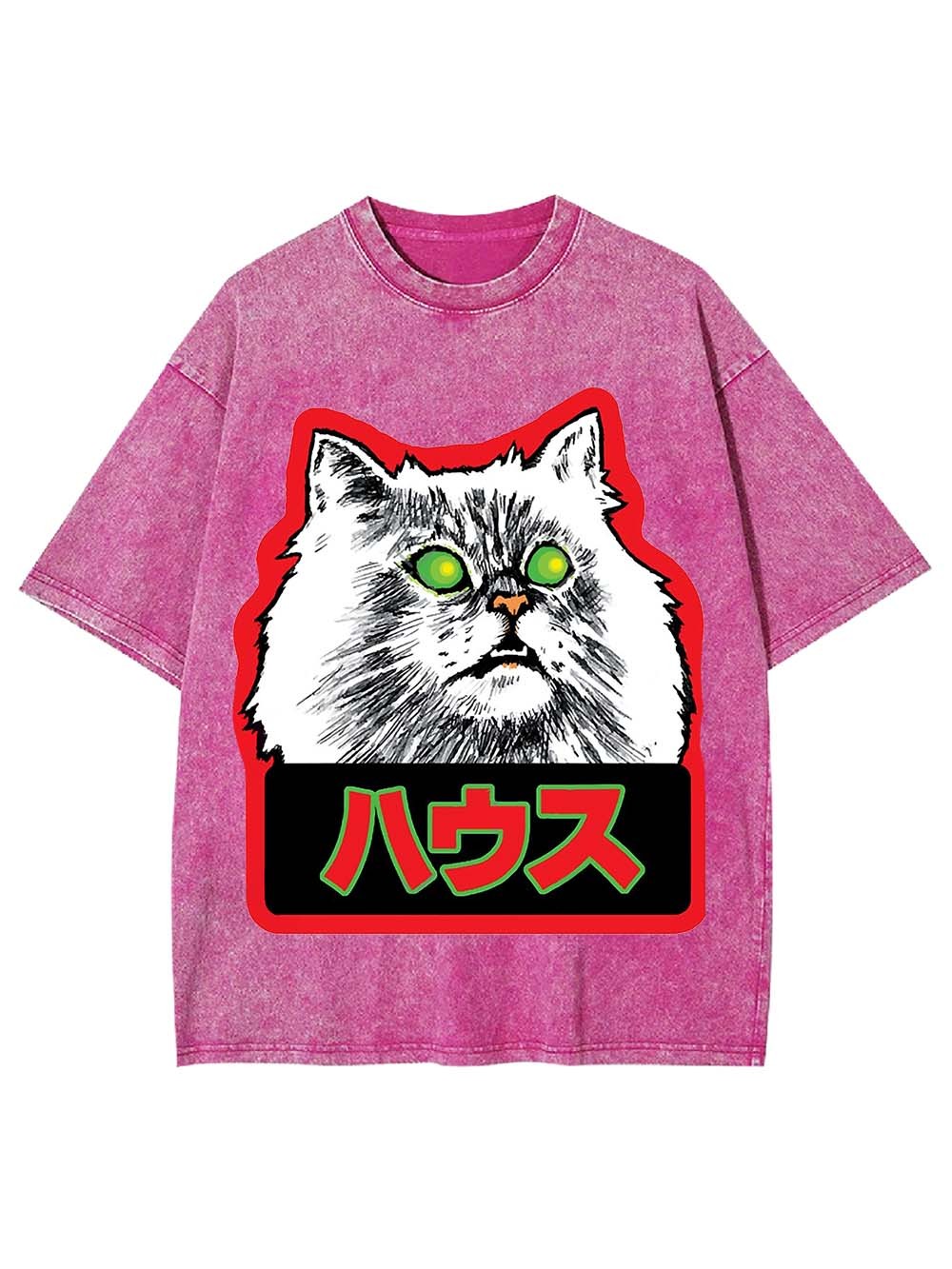 Haunted Cat House Washed Tshirt