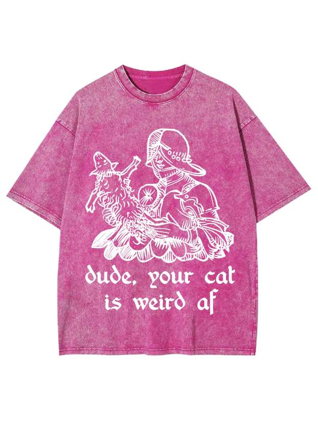 Dude, Your Cat Is Weird Af Washed Tshirt