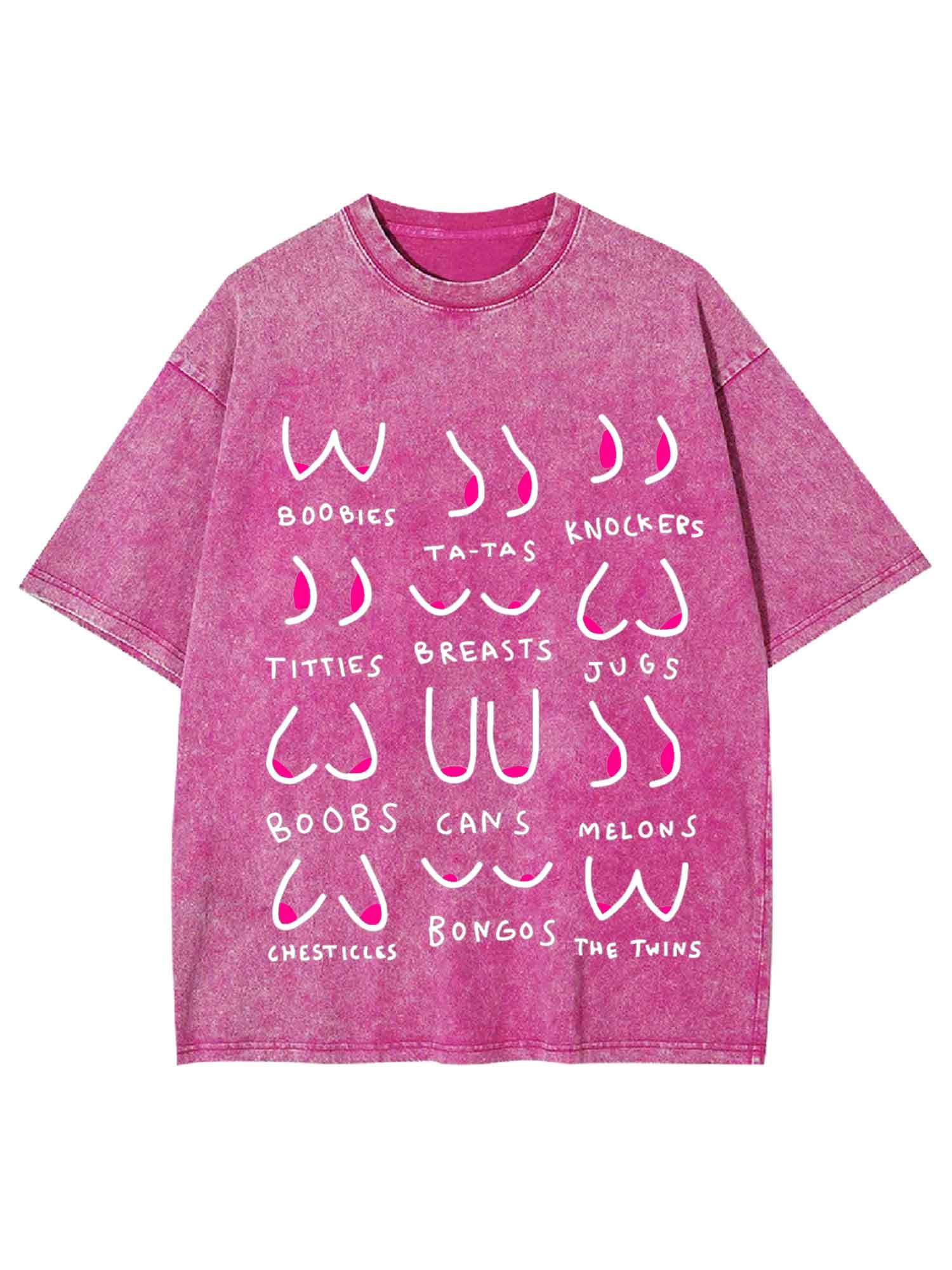 Breasts Slang Washed Tshirt