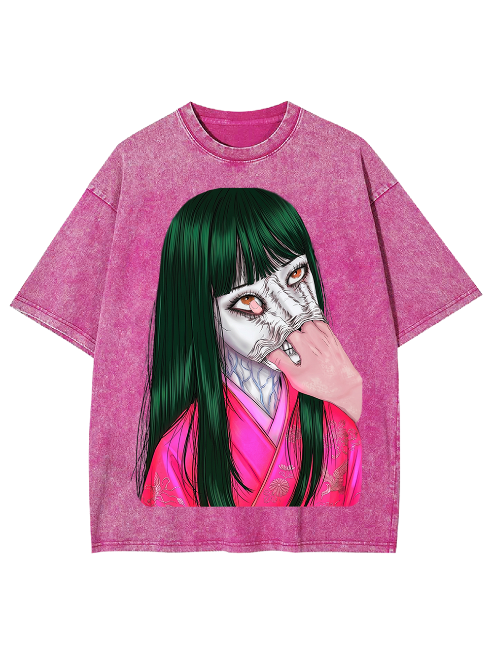 Horror & Thriller Kimono Girl Washed Tshirt