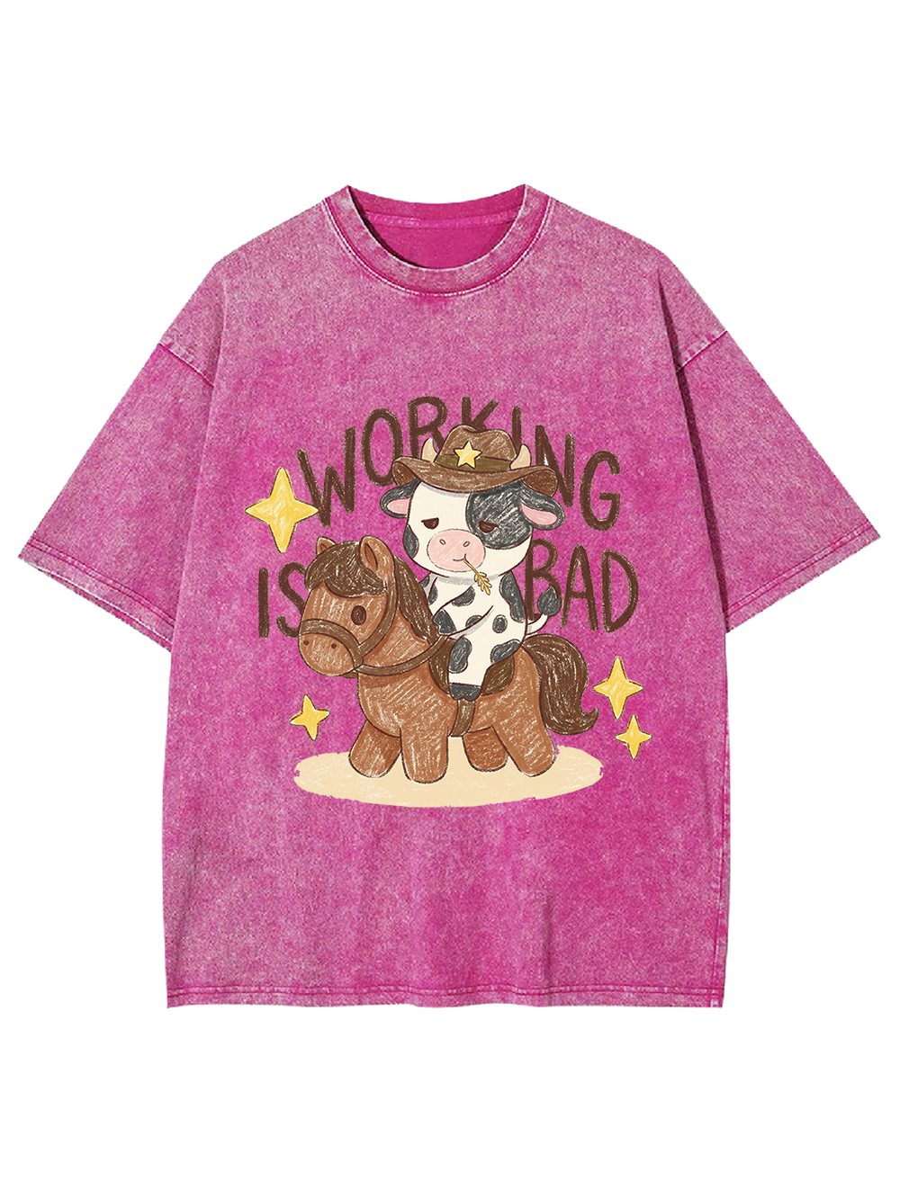 Working Is Bad Washed Tshirt