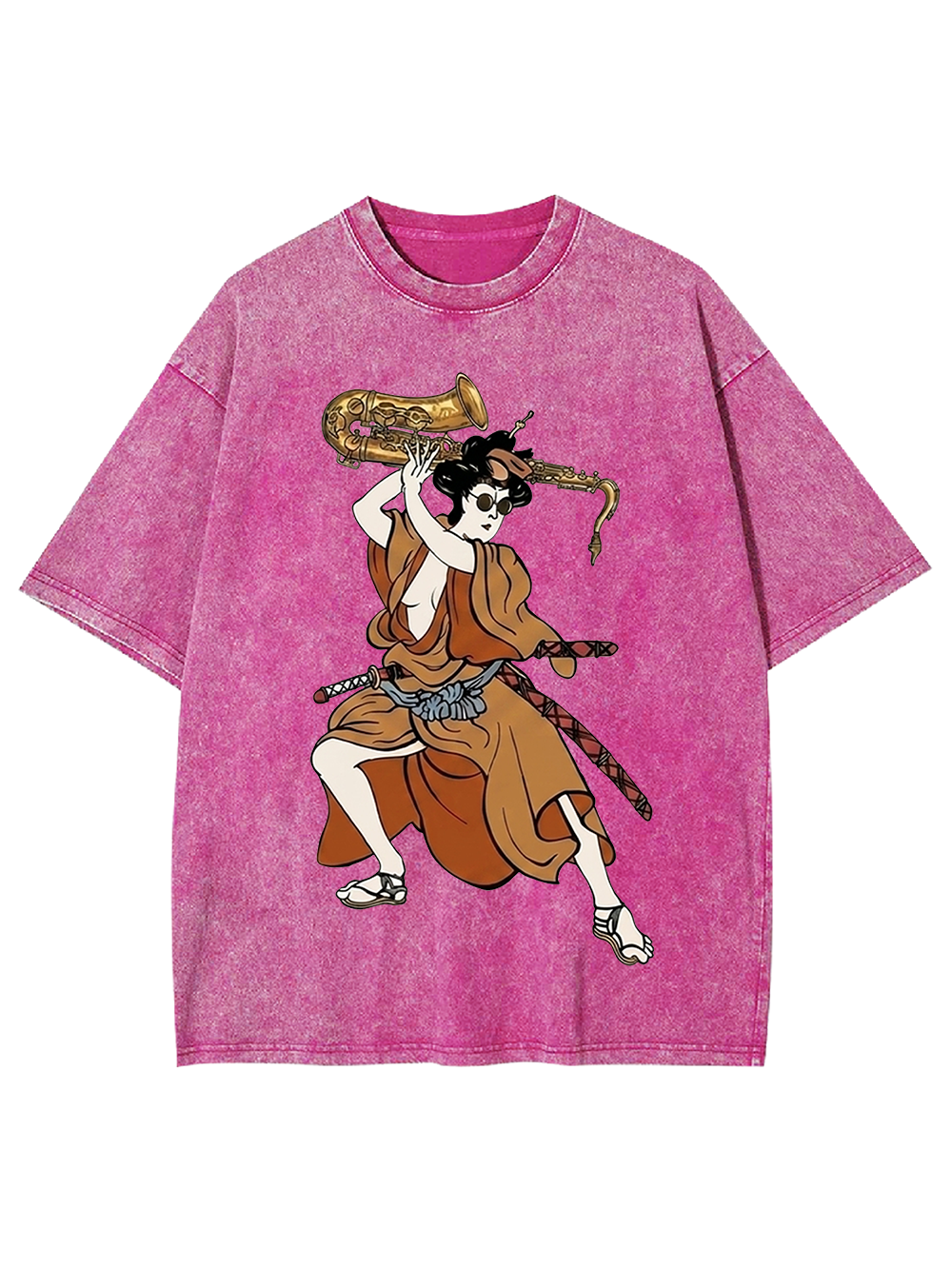 Ukiyo-e Style Warrior Washed Tshirt