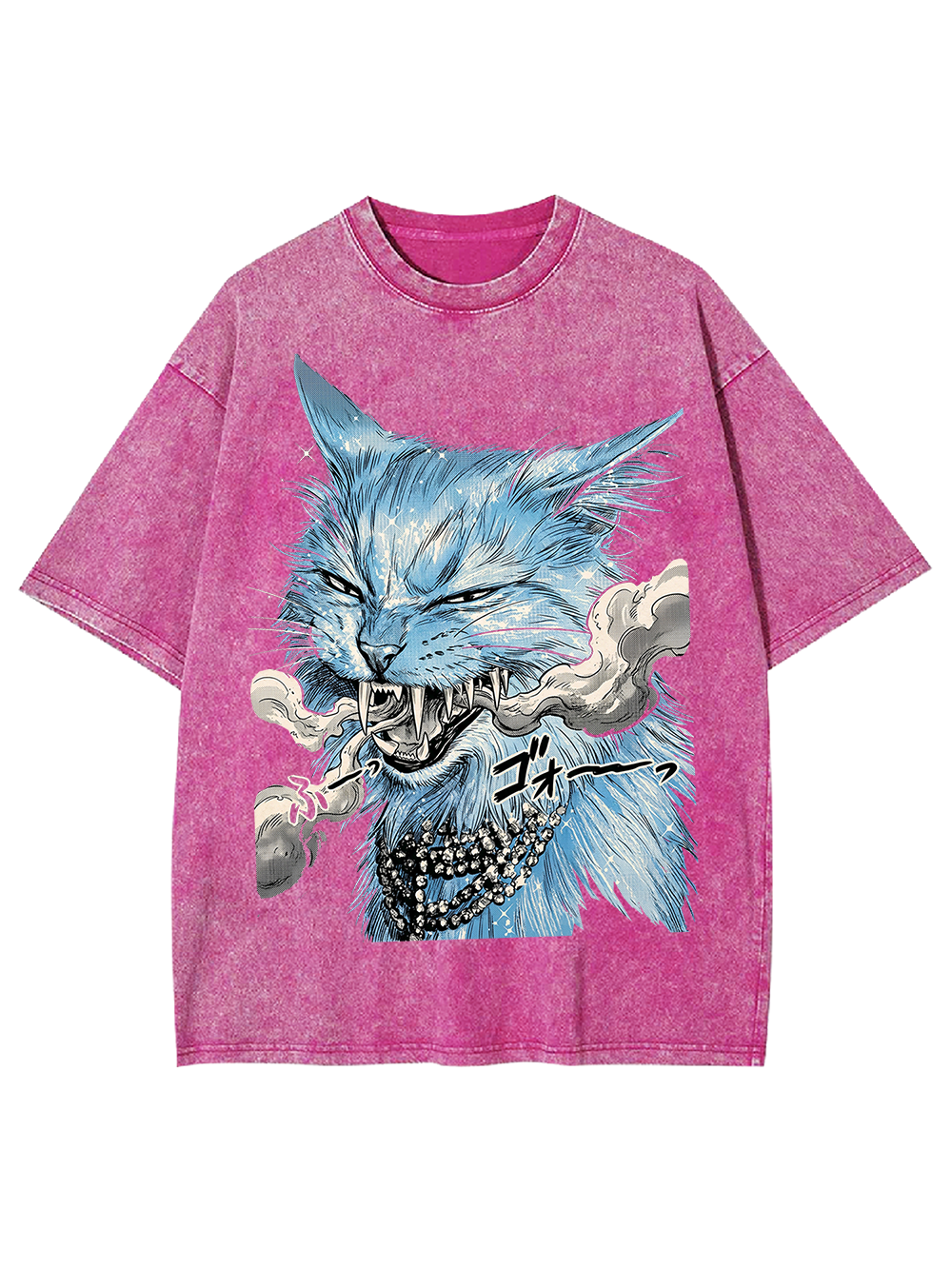 ANIME FURY CAT WASHED TSHIRT