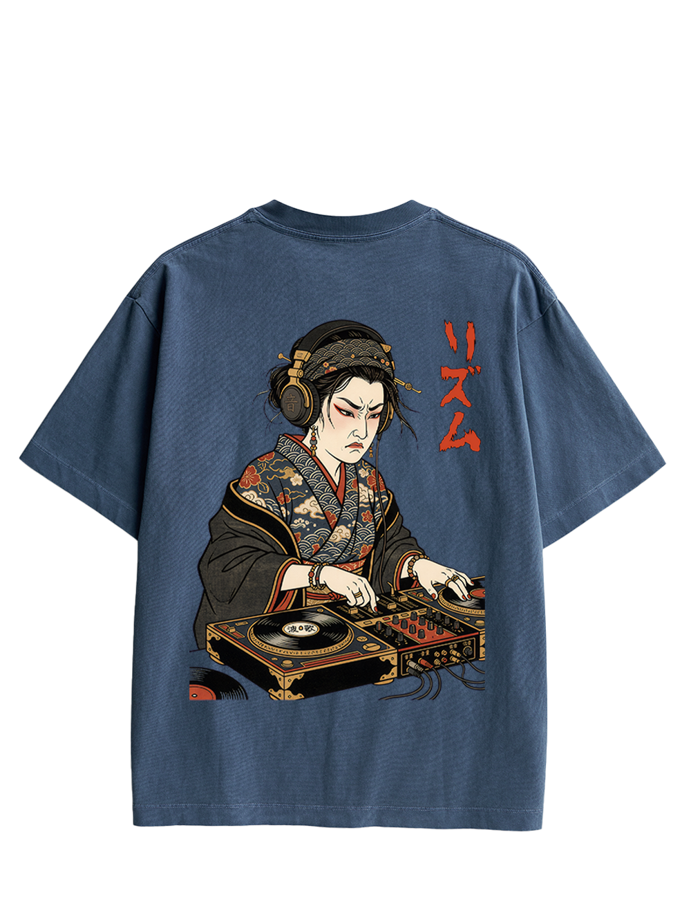 GEISHA DJ RHYTHM DOUBLE SIDED PRINT WASHED TSHIRT