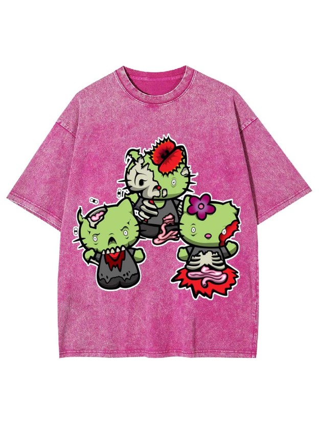 Zombie Kitties Washed Tshirt