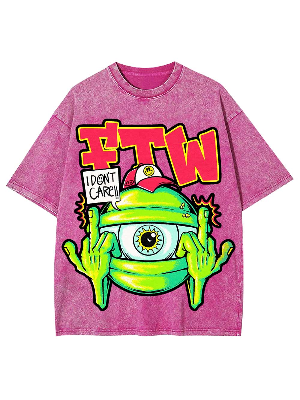 I Donlt care Washed Tshirt