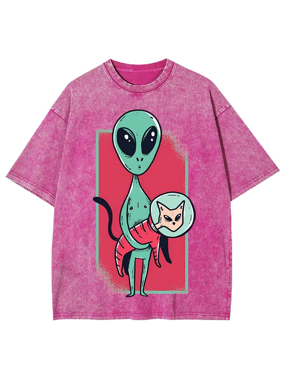 Alien Cat Discovery Washed Tshirt
