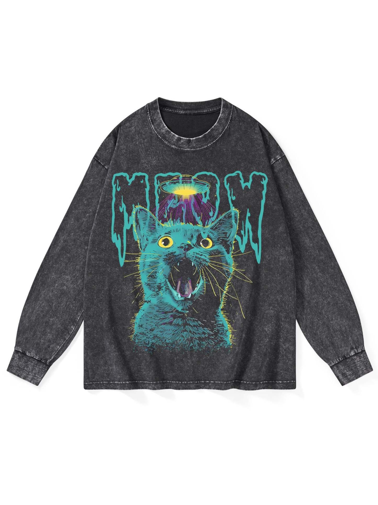 MEOWFO WASHED LONG-SLEEVE TSHIRT-ClassyOutlaw Sale