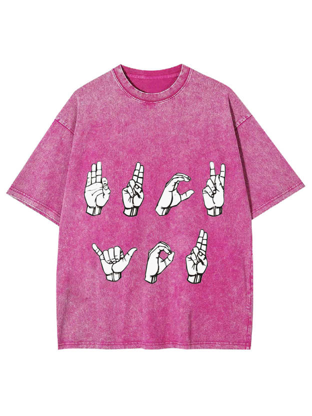 F*Ck You In Sign Language Rude Washed Tshirt