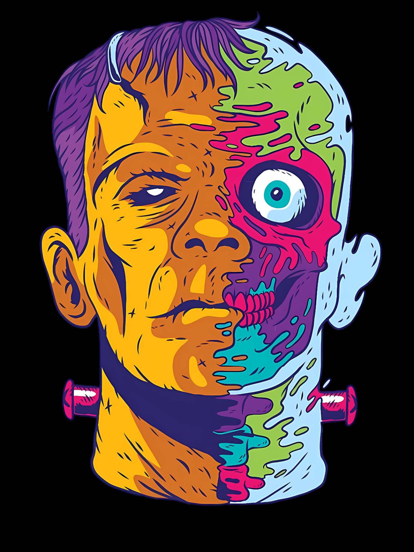Trippy Frankenstein Washed Tshirt