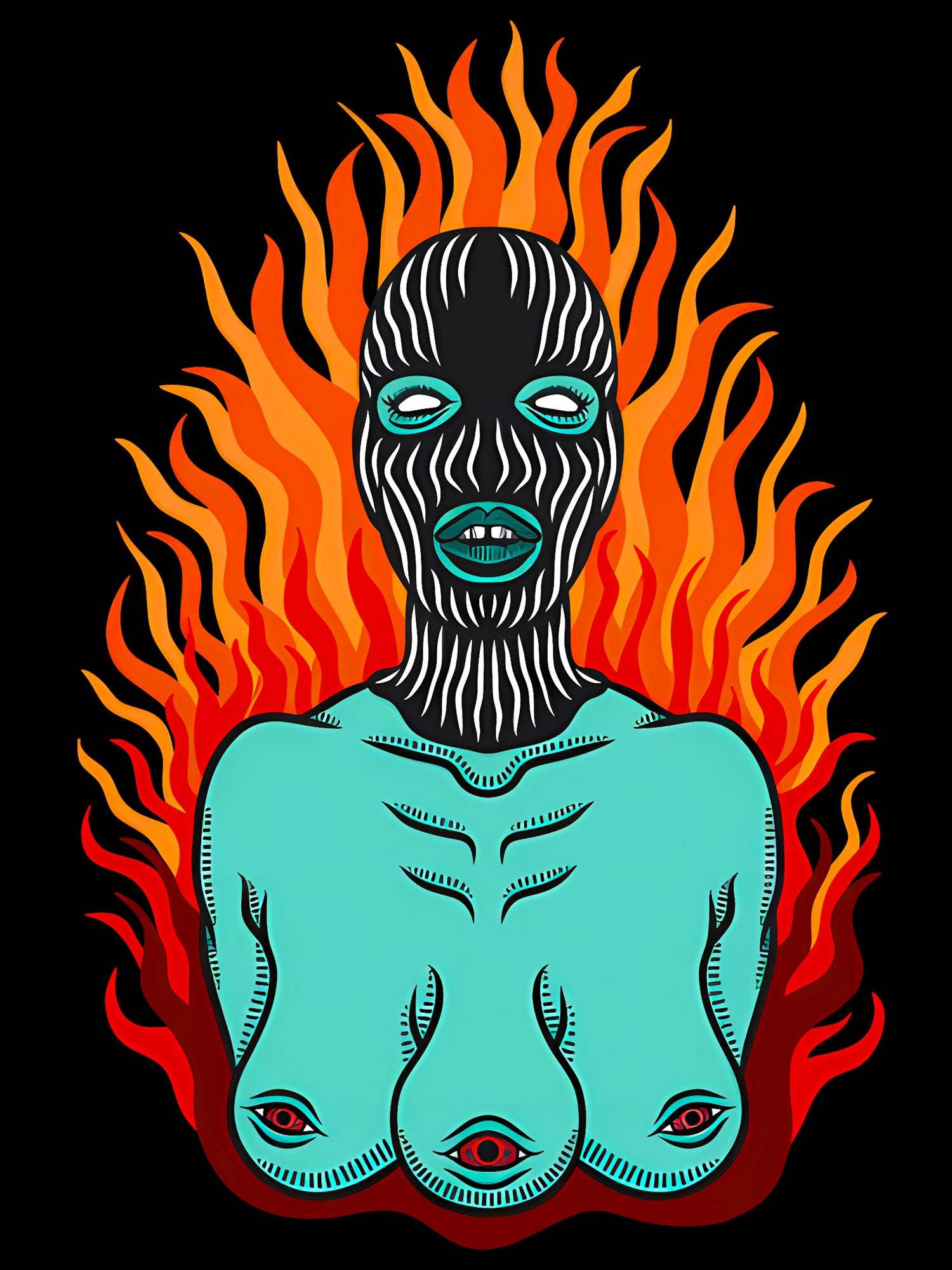 Flames Washed Tshirt