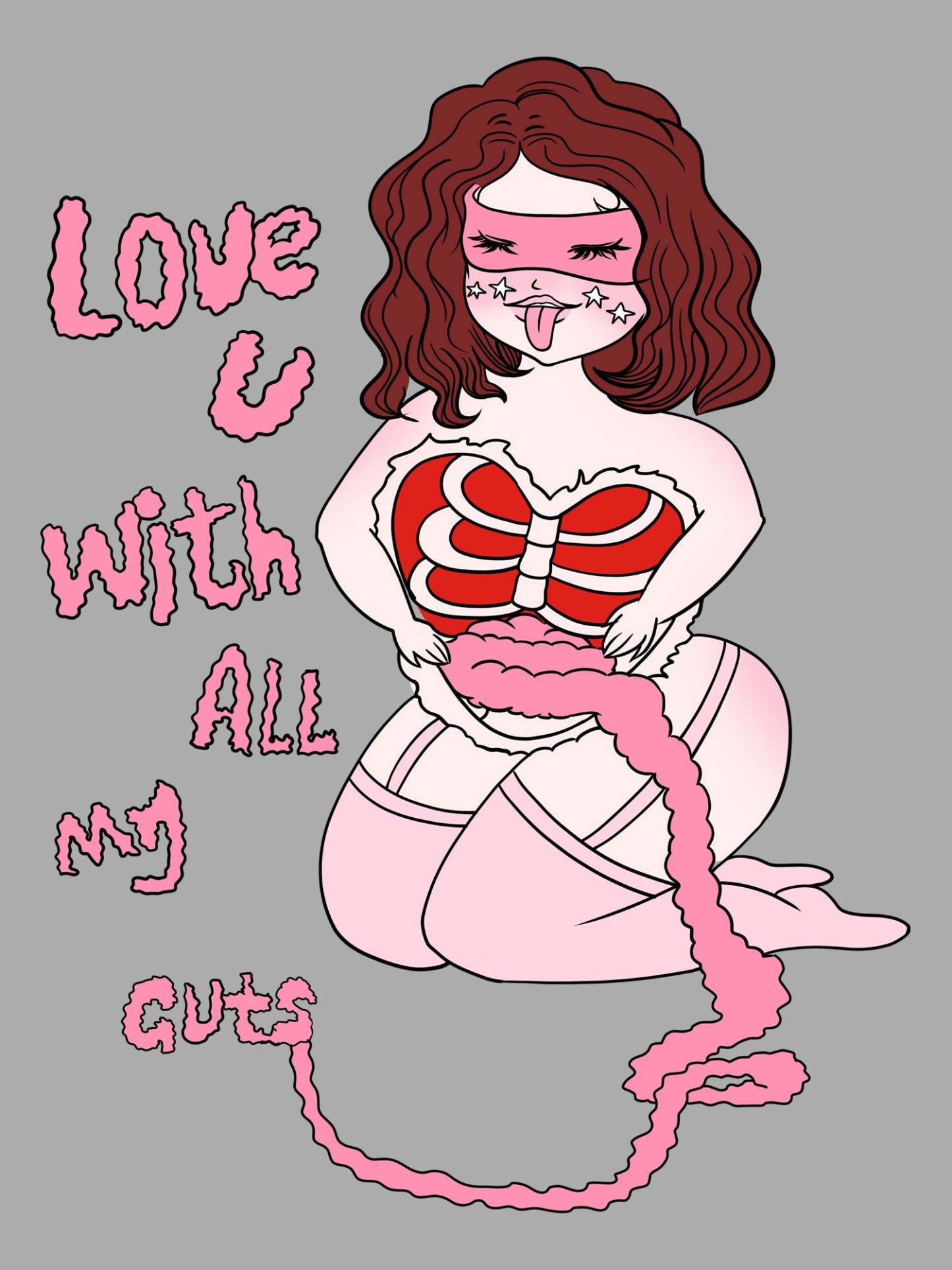 Love You With All My Guts Washed Tshirt