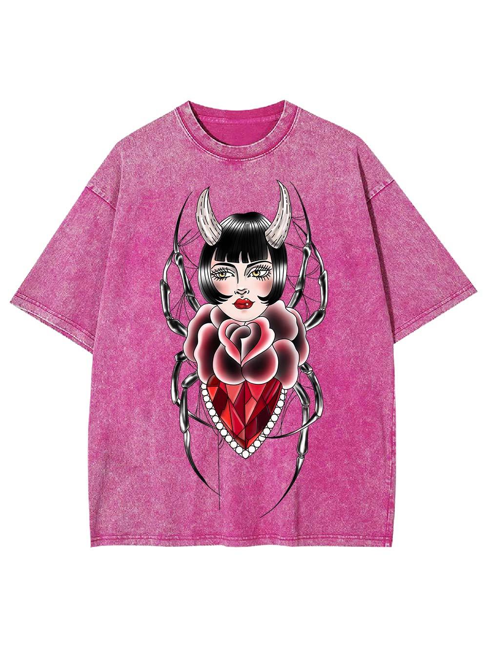 Horned Siren Spider Washed Tshirt