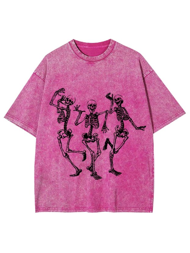 DANCING SKELETONS WASHED TSHIRT