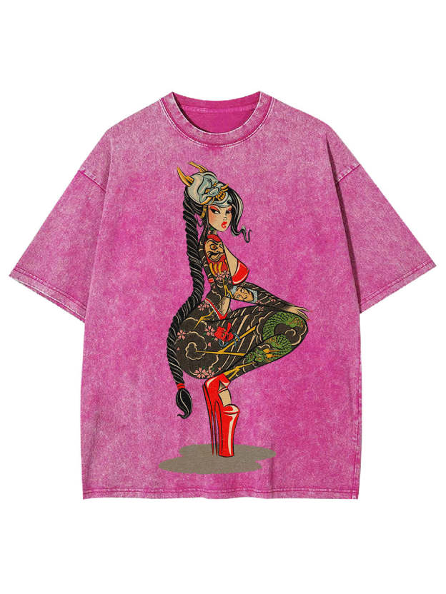 Tattooed Warrior Washed Tshirt