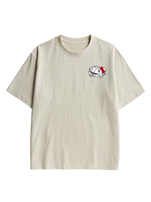 Tomie And Hello Kitty Double Sided Print Washed TShirt