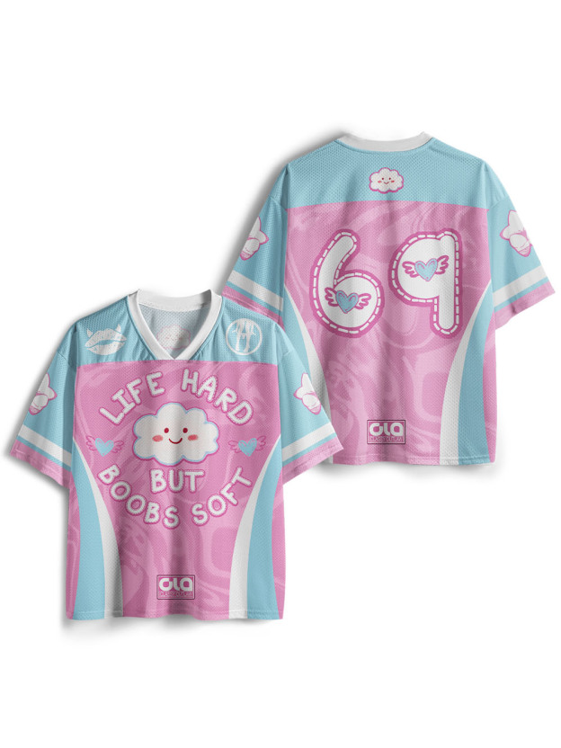 LIFE HARD BUT BOOBS SOFT Mesh Jersey