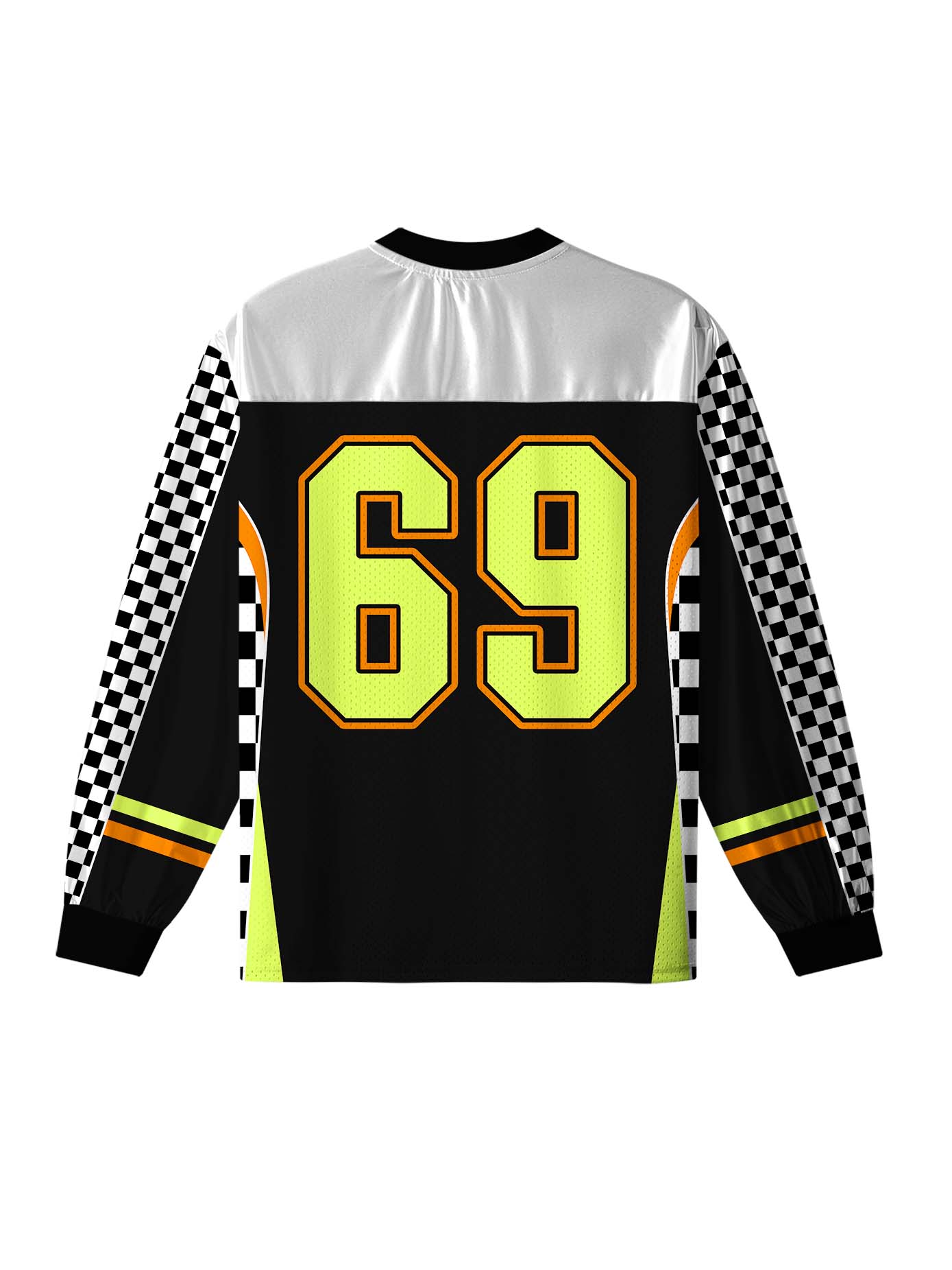 CHECKERED SLOGAN LONG SLEEVE JERSEY