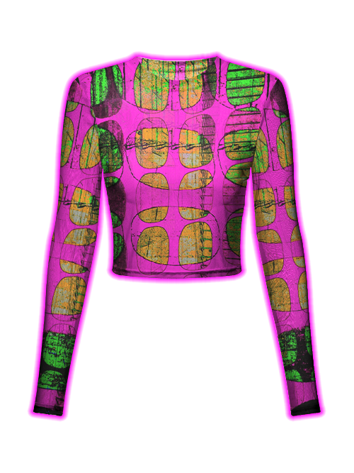 Retro Grids Mesh Top