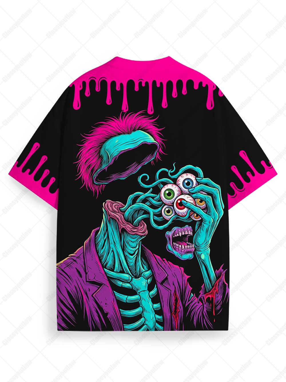 NEON MELTDOWN EYEBALL FREAK ECO OVERSIZED GRAPHIC TEES