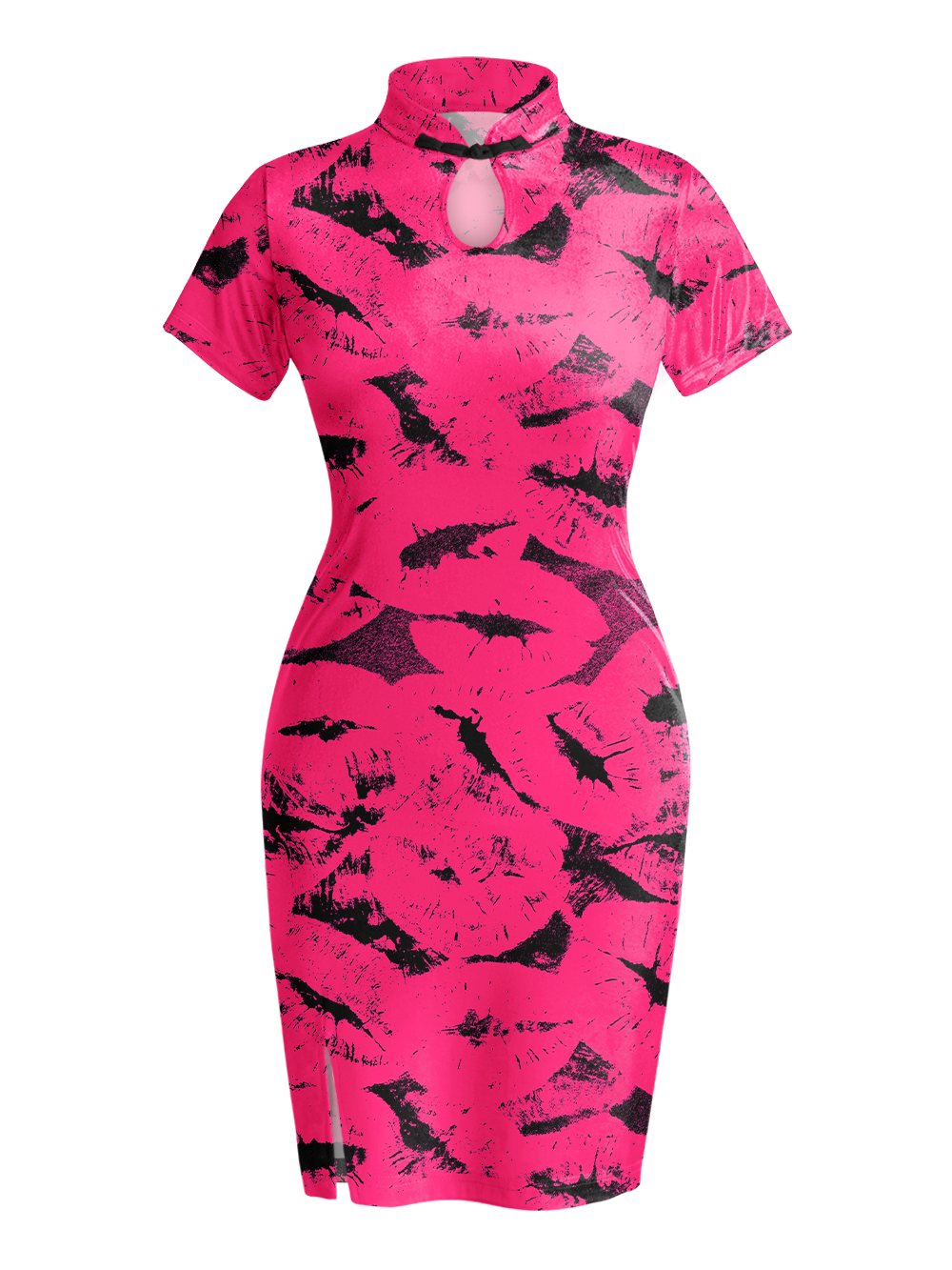 HOT PINK QIPAO MINI DRESS